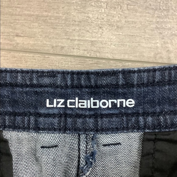 Women's Liz Claiborne 10 M Medium Shorts Jeans Jean Navy Blue Stretch High Rise - Picture 7 of 9